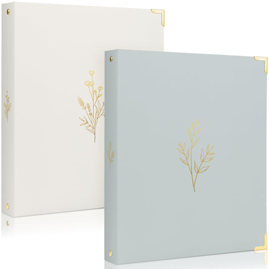 Aesthetic 3 Ring Binder Set of 2 - Sturdy 1 Inch Binder Fits Letter Sized Paper - A Cute Holder for Women or Men with Pocket Easily Organizes Your Paperwork for School, Office or Work