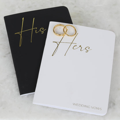 Elegant Vow Books With Gold Foil Lettering For Your Wedding - Perfectly Sized His and Hers Vow Books With Plenty Of Pages To Write Whatever is on Your Heart - A Beautiful Addition For The Wedding Day
