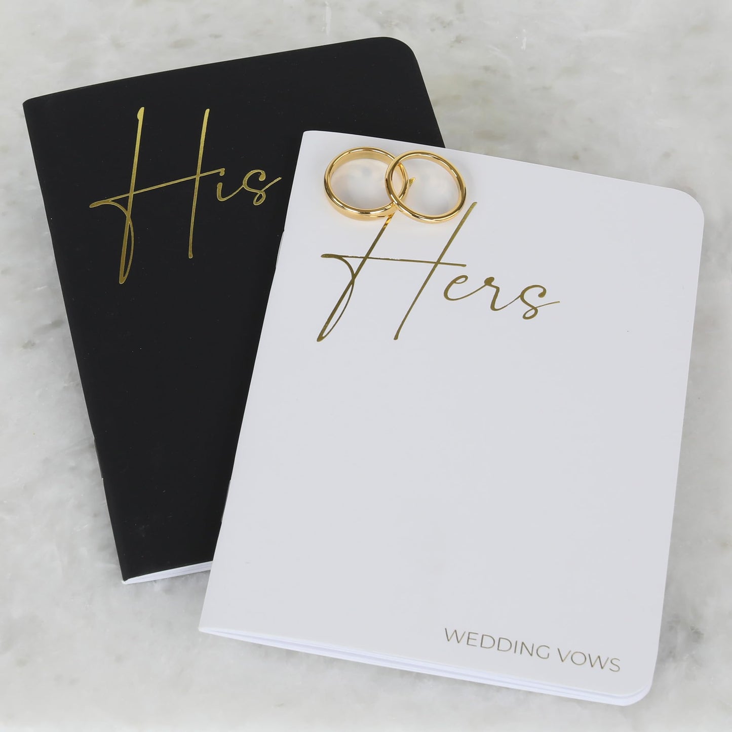 ZICOTO Elegant Vow With Gold Foil Lettering For Your Wedding - Perfectly Sized His and Hers Vow With Plenty Of Pages To Write Whatever is on Your Heart - A Beautiful Addition For The Wedding Day