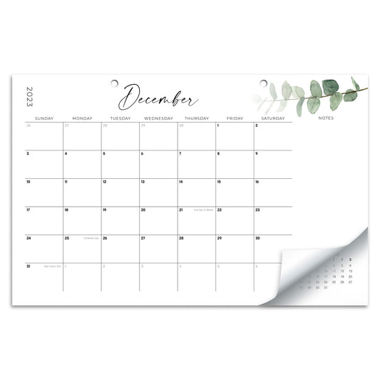 Aesthetic Modern Greenery Desk Calendar - Runs Until July 2024-17"x11" Desktop/Wall Calendar for Easy Organizing - Incl. 2023