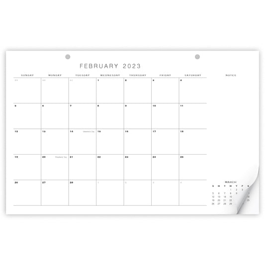 Beautiful Desk Calendar - Runs from January 2022 until July 2023-17"x11" Minimalistic Office Desktop/Wall Calendar for Easy Planning