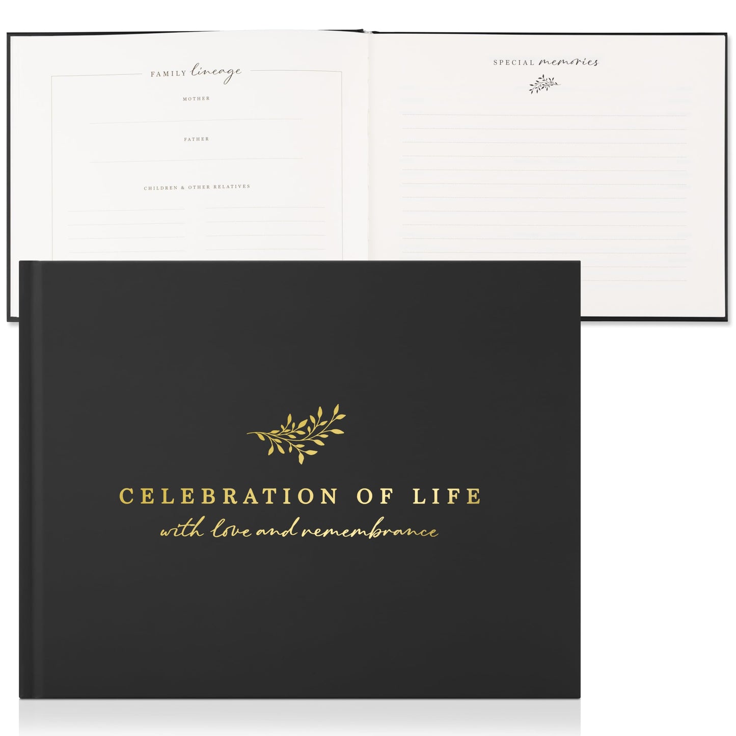 ZICOTO Modern Hard Cover Funeral Guest Book for The Celebration of Life - The Perfect in Loving Memory Book with Ample Space to Sign in for Guests - Premium Craftsmanship for Honoring Loved Ones