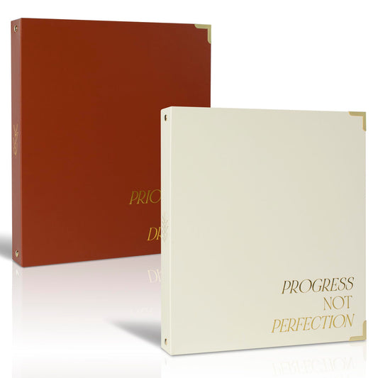 Aesthetic 3 Ring Binder Set of 2 - Sturdy 1 Inch Binder Fits Letter Sized Paper - A Cute Holder for Women or Men with Pocket Easily Organizes Your Paperwork for School, Office or Work