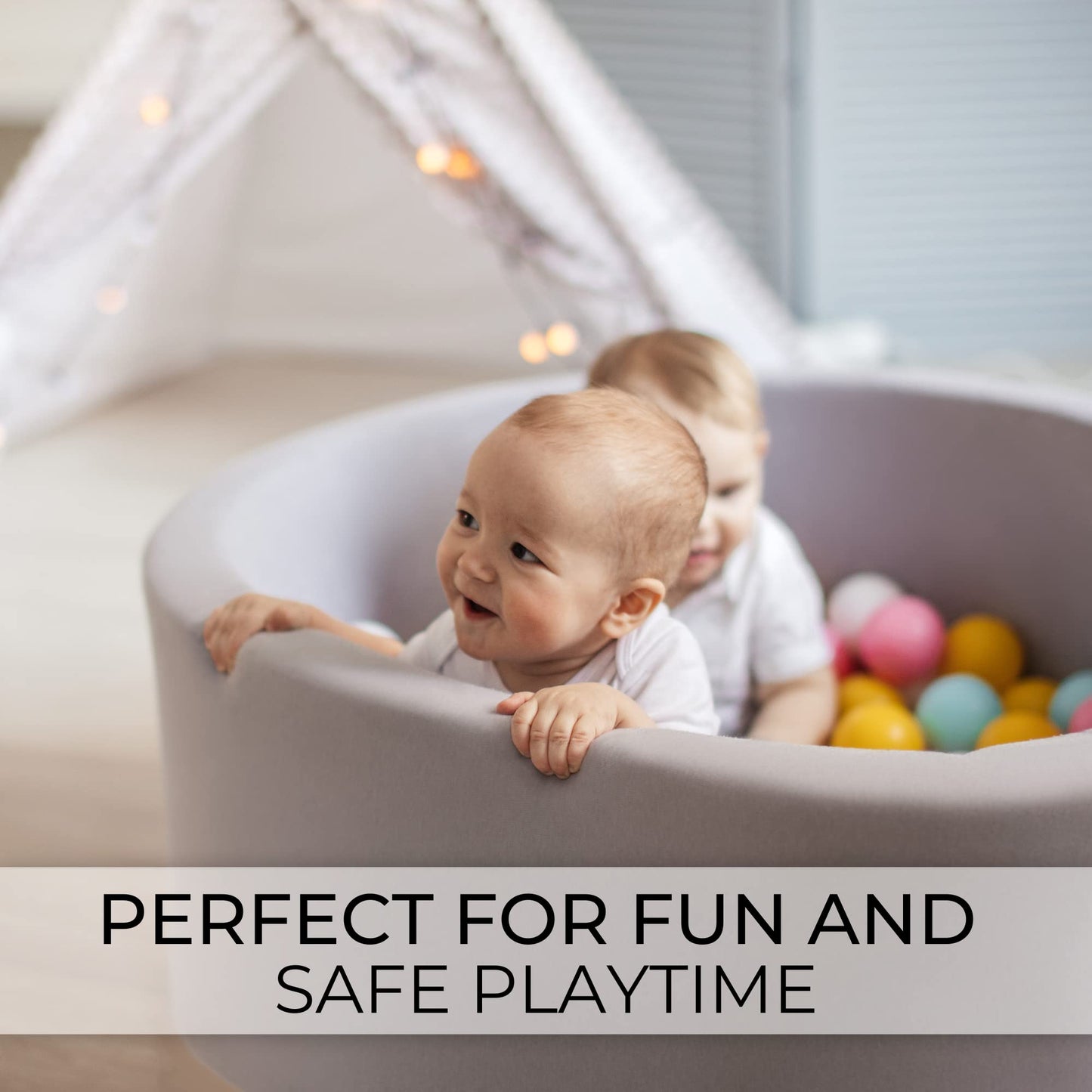 Large Foam Ball Pit for Toddlers - This Stylish Ball Pit Creates a Fun and Safe Play Area for Your Kids & Babies - Soft Ballpit That Fits Nicely with Any Decor - Balls not Incl.
