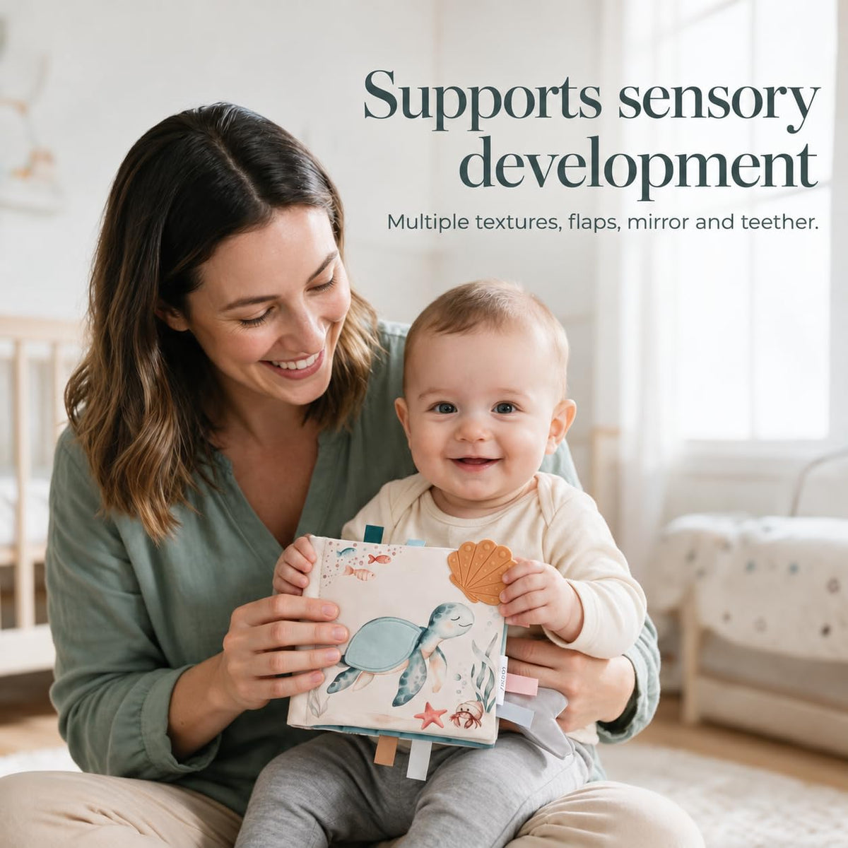 Soft Baby Book with Touch and Feel Pages - Cute Sensory Book for Babies