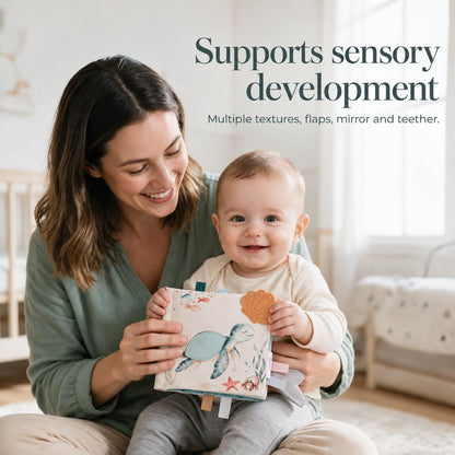 Soft Baby Book with Touch and Feel Pages - Cute Sensory Book for Babies