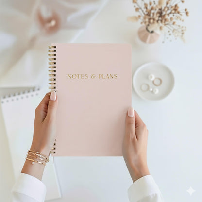 Beautiful Daily Planner And Notebook With Hourly Schedule - Aesthetic Spiral To do List Notepad to Easily Organize Your Tasks And Appointments - Stylish Book And School Or Office Supplies For Women