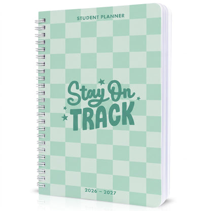 Aesthetic 2026-2027 Student Planner To Stay Organized - A Beautiful 8.5" x 5.8" Checkered Planner for Middle and High School Students with Weekly & Monthly Spreads For The 26-27 Academic Year