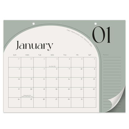 Aesthetic Sage Green Desk Calendar 2024-2025 - Runs From February 2024 Until July 2025 - The Perfect Desktop/Wall Calendar 16"x12" for Easy Organizing