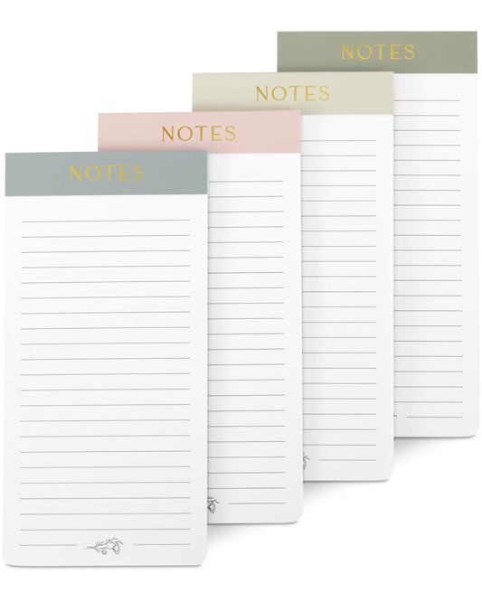 Beautiful Magnetic Notepads for Fridge - Set Of 4 Modern Note Pads With Lined Pages to Easily Write Notes & Make Grocery/Shopping Lists - The Perfect To Do Pad w/ Strong Magnets for Your Refrigerator