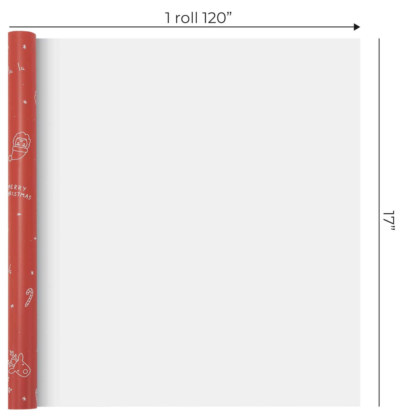 Beautiful Christmas Gift Wrapping Paper Rolls For Small & Medium Size Gifts - Set of 3 Quality Paper Rolls With Cute Designs - Add a Touch of Magic to Every Gift You Wrap - 17 in x 120 in Per Roll