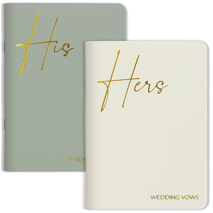 Elegant Vow Books With Gold Foil Lettering For Your Wedding - Perfectly Sized His and Hers Vow Books With Plenty Of Pages To Write Whatever is on Your Heart - A Beautiful Addition For The Wedding Day
