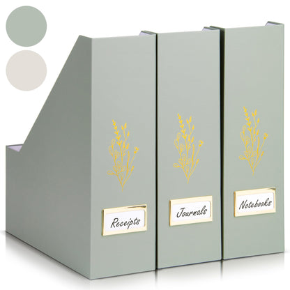 ZICOTO Beautiful Magazine Holder Set Of 3 - Sturdy File Holder to Organize Your Desk Or Shelves - The Perfect Office Storage to Effortlessly Organize Your Paperwork/Files, Magazines, Books Or Binders