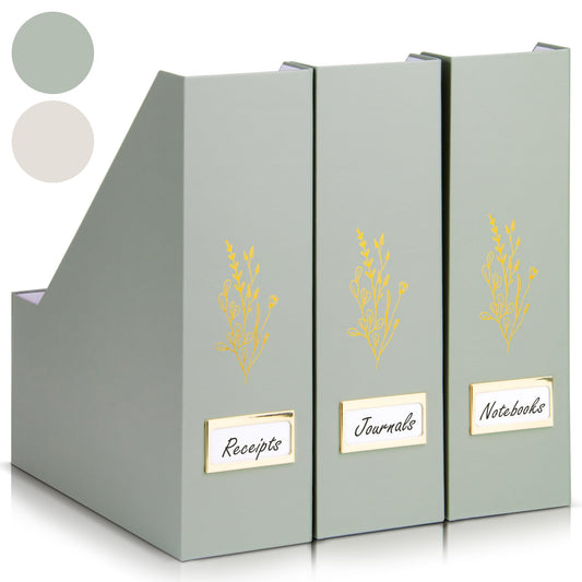ZICOTO Beautiful Magazine Holder Set Of 3 - Sturdy File Holder to Organize Your Desk Or Shelves - The Perfect Office Storage to Effortlessly Organize Your Paperwork/Files, Magazines, Books Or Binders