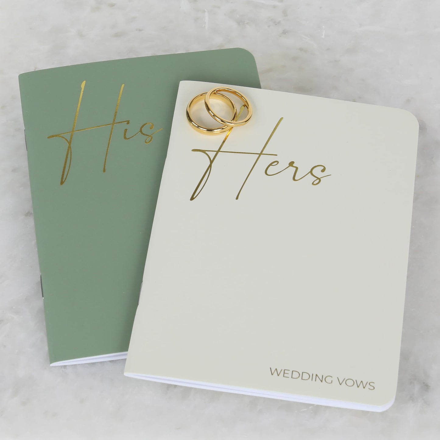 ZICOTO Elegant Vow With Gold Foil Lettering For Your Wedding - Perfectly Sized His and Hers Vow With Plenty Of Pages To Write Whatever is on Your Heart - A Beautiful Addition For The Wedding Day