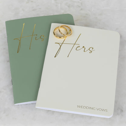 ZICOTO Elegant Vow With Gold Foil Lettering For Your Wedding - Perfectly Sized His and Hers Vow With Plenty Of Pages To Write Whatever is on Your Heart - A Beautiful Addition For The Wedding Day