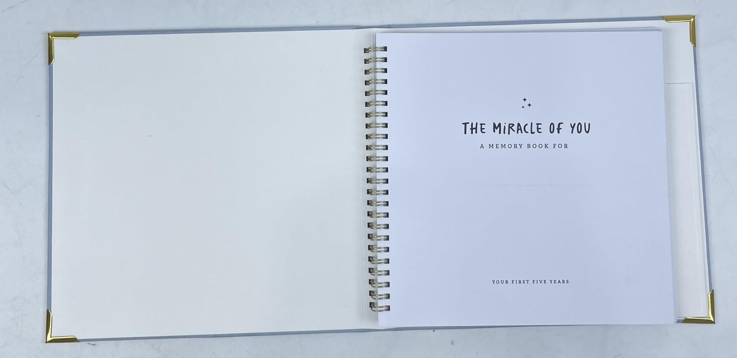 Keepsake Baby Memory Book for Boys and Girls - Timeless First 5 Year Baby Book - Neutral Journal Scrapbook or Photo Album - Record a Milestone for Every Event from Birth to Age 5