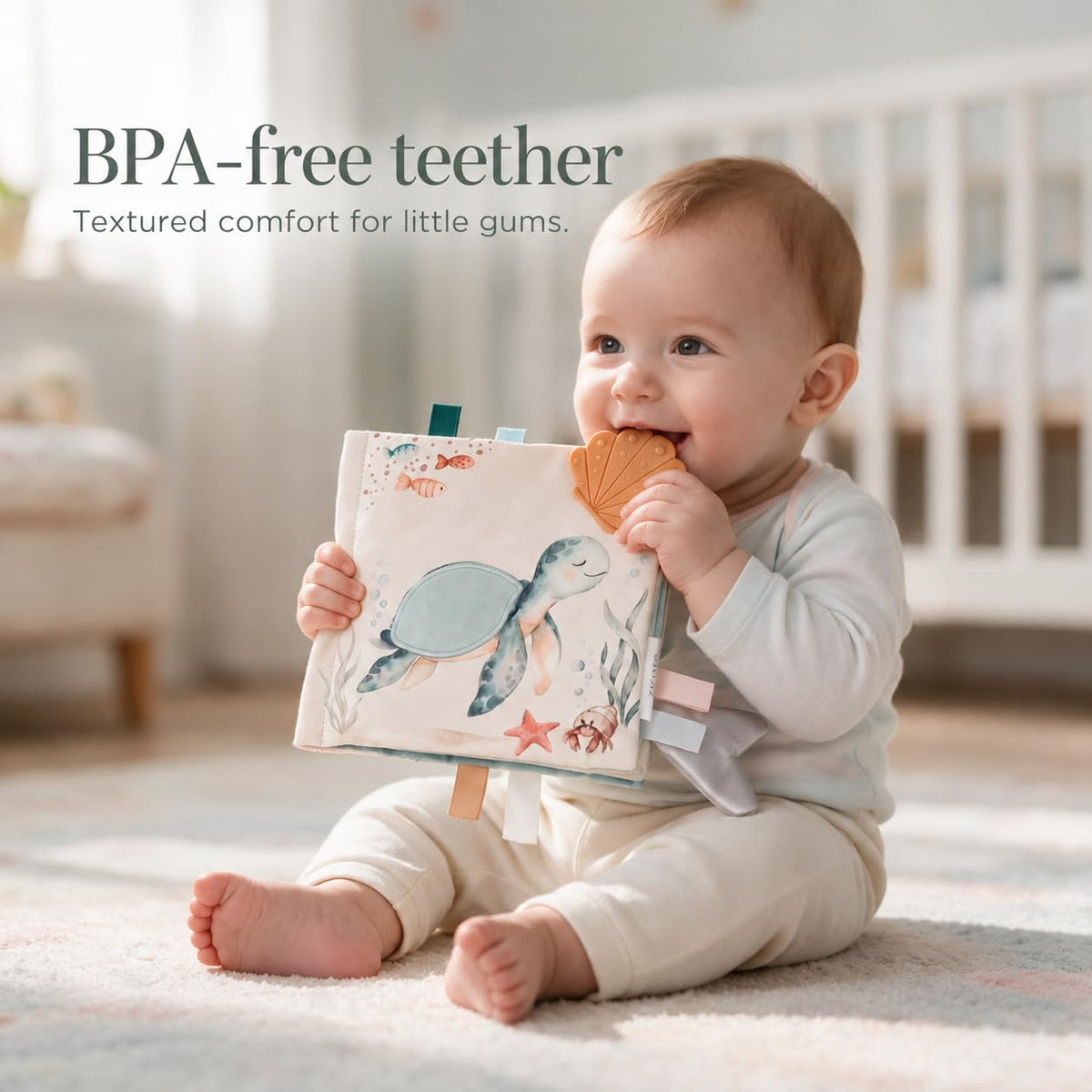 Soft Baby Book with Touch and Feel Pages - Cute Sensory Book for Babies