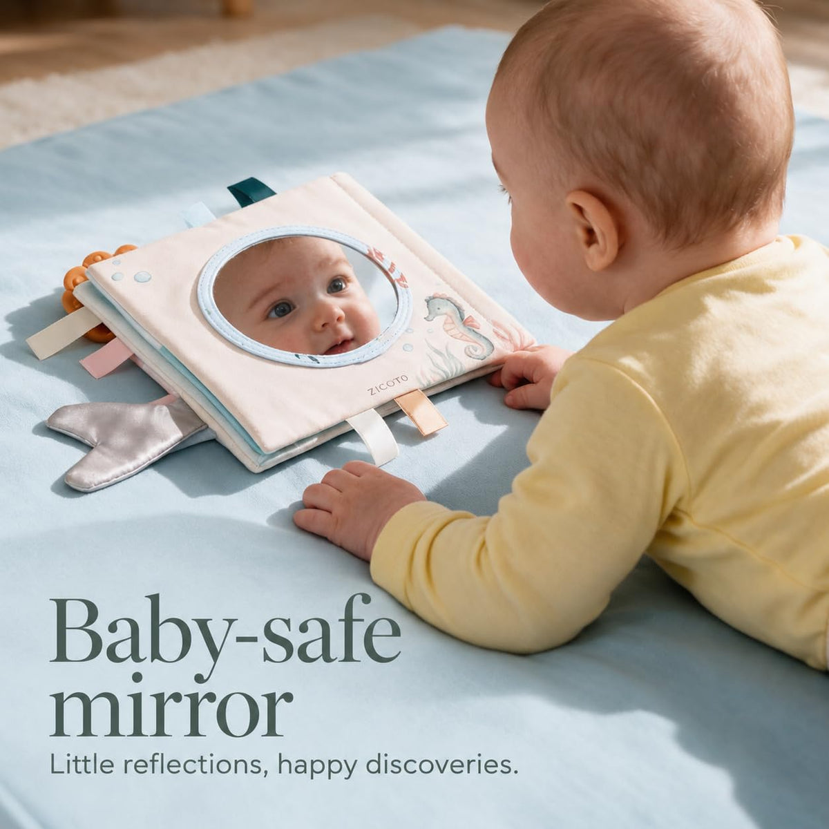 Soft Baby Book with Touch and Feel Pages - Cute Sensory Book for Babies