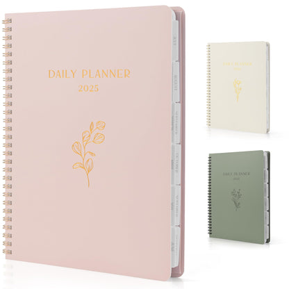 Beautiful 2025 Daily Planner - 7" x 10" Daily Planner for Women or Men with Weekly & Monthly Spreads for Easy Planning - Perfect Calendar Book To Organize All Tasks and Boost Productivity