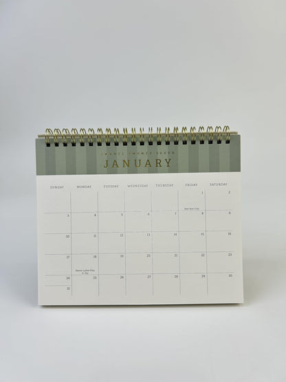 Aesthetic Desk Calendar 2027-2028 - Runs from January 2027 until July 2028