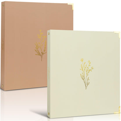 Aesthetic 3 Ring Binder Set of 2 - Sturdy 1 Inch Binder Fits Letter Sized Paper - A Cute Three Ring Holder for Women or Men with Pocket Easily Organizes Your Paperwork for School, Office or Work