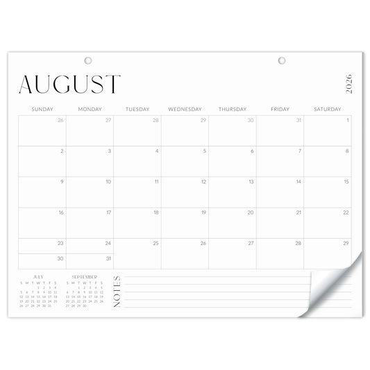 Aesthetic 2026-2027 Desk Calendar - Runs From June 2026 Until December 2027 - Large Minimalistic Office Desktop/Wall Calendar 16"x12" for Easy Organizing