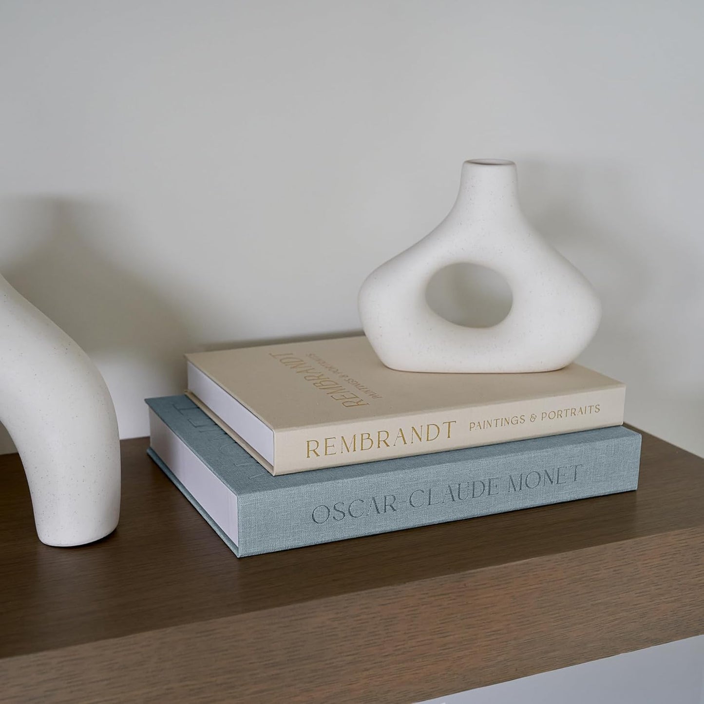 Beautiful Decorative Books - Set of 2 Linen Boxes Enhance Your Coffee Table, Bookshelf or Mantel Decor - Stylish Fake/Faux Books for Modern Home Decoration, Photo Storage and as a Keepsake Box