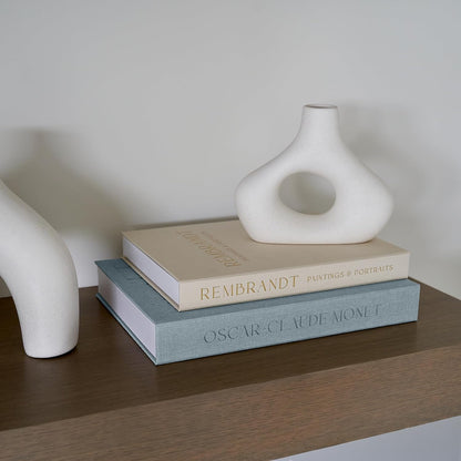 Beautiful Decorative Books - Set of 2 Linen Boxes Enhance Your Coffee Table, Bookshelf or Mantel Decor - Stylish Fake/Faux Books for Modern Home Decoration, Photo Storage and as a Keepsake Box