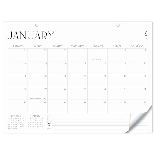 Aesthetic 2026 Desk Calendar - Runs From June 2025 Until December 2026 - Large Minimalistic Office Desktop/Wall 2025-2026 Calendar 16"x12" for Easy Organizing