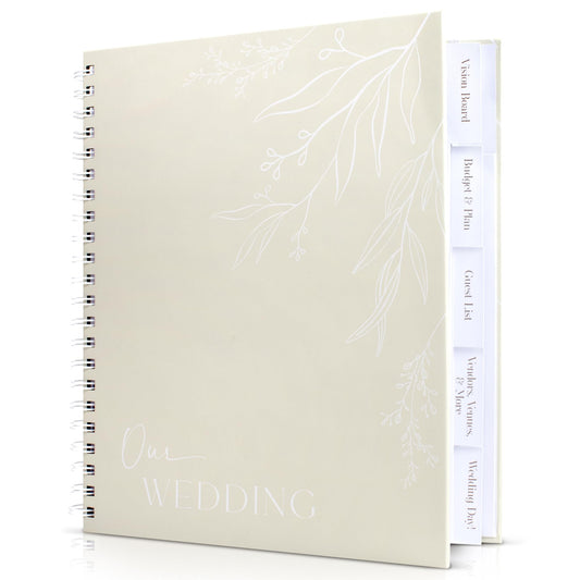 Beautiful Minimalistic Wedding Planner Book and Organizer - Enhance Excitement and Makes Your Countdown Planning Easy - Unique Engagement Gift for Newly Engaged Couples, Future Brides and Grooms