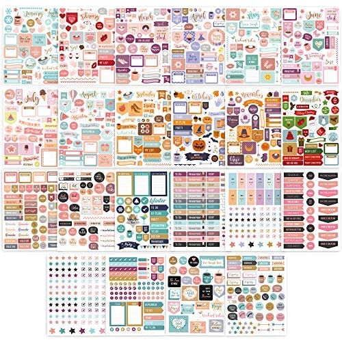 Aesthetic Monthly Planner Stickers - 1100+ Beautiful Design Accessories Enhance and Streamline Your Planner, Journal and Calendar