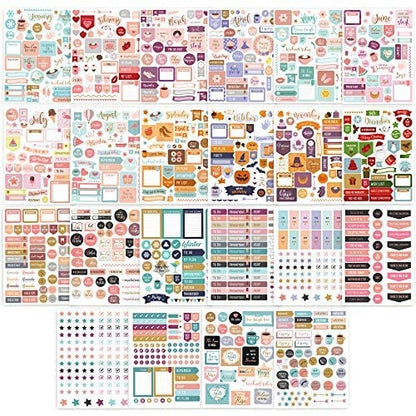 Aesthetic Monthly Planner Stickers - 1100+ Beautiful Design Accessories Enhance and Streamline Your Planner, Journal and Calendar