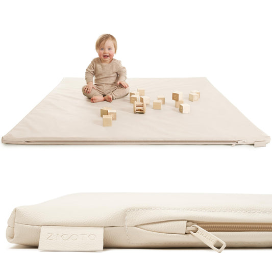Stylish Padded Baby Play Mat for Your Boy or Girl - Extra Thick & Super Soft Vegan Leather Floor Mat Creates A Safe Play Area for Little Ones - A Beautiful Playmat That Fits Nicely Into Any Playroom
