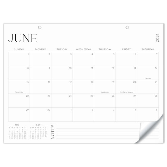 Aesthetic 2025-2026 Desk Calendar - Runs From June 2025 Until December 2026 - Minimalistic Office Desktop/Wall Calendar 16"x12" for Easy Organizing