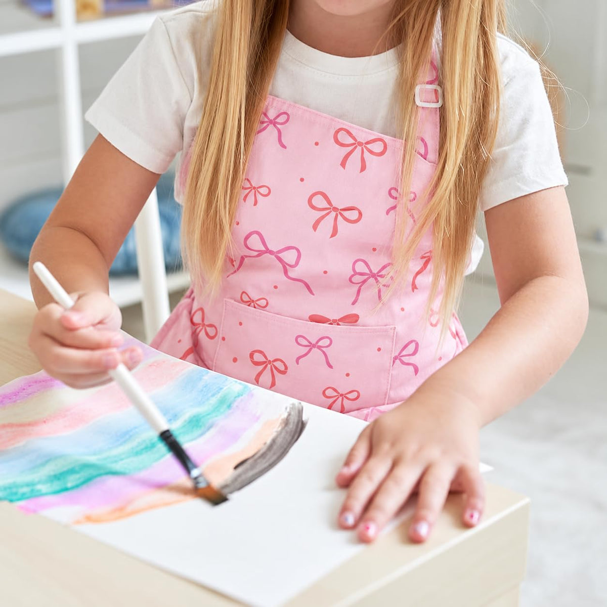 Kids Apron for Girls & Boys - Toddler Apron with Pocket for Cooking, Baking