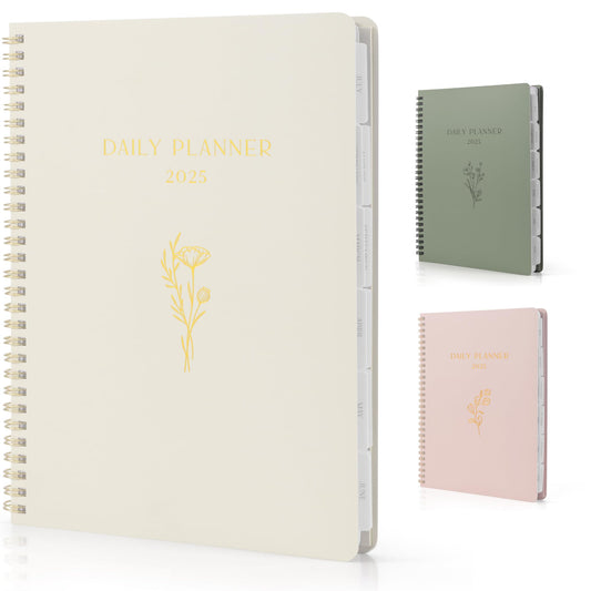 Beautiful 2025 Daily Planner - 7" x 10" Daily Planner for Women or Men with Weekly & Monthly Spreads for Easy Planning - Perfect Calendar Book To Organize All Tasks and Boost Productivity