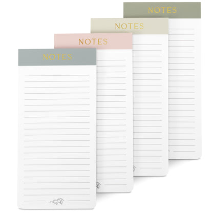 Beautiful Magnetic Notepads for Fridge - Set Of 4 Modern Note Pads With Lined Pages to Easily Write Notes & Make Grocery/Shopping Lists - The Perfect To Do Pad w/ Strong Magnets for Your Refrigerator