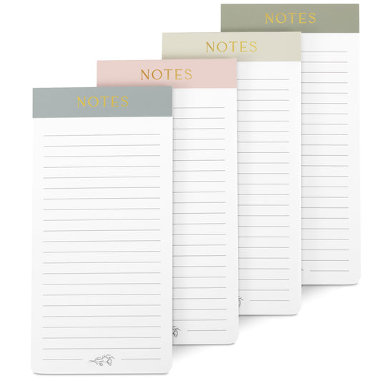 Beautiful Magnetic Notepads for Fridge - Set Of 4 Modern Note Pads With Lined Pages to Easily Write Notes & Make Grocery/Shopping Lists - The Perfect To Do Pad w/ Strong Magnets for Your Refrigerator