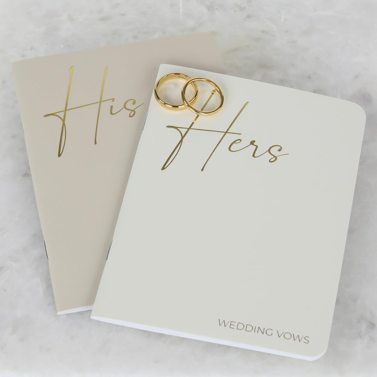 ZICOTO Elegant Vow With Gold Foil Lettering For Your Wedding - Perfectly Sized His and Hers Vow With Plenty Of Pages To Write Whatever is on Your Heart - A Beautiful Addition For The Wedding Day