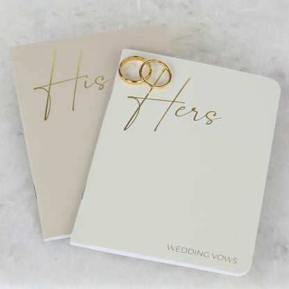 Elegant Vow Books With Gold Foil Lettering For Your Wedding - Perfectly Sized His and Hers Vow Books With Plenty Of Pages To Write Whatever is on Your Heart - A Beautiful Addition For The Wedding Day