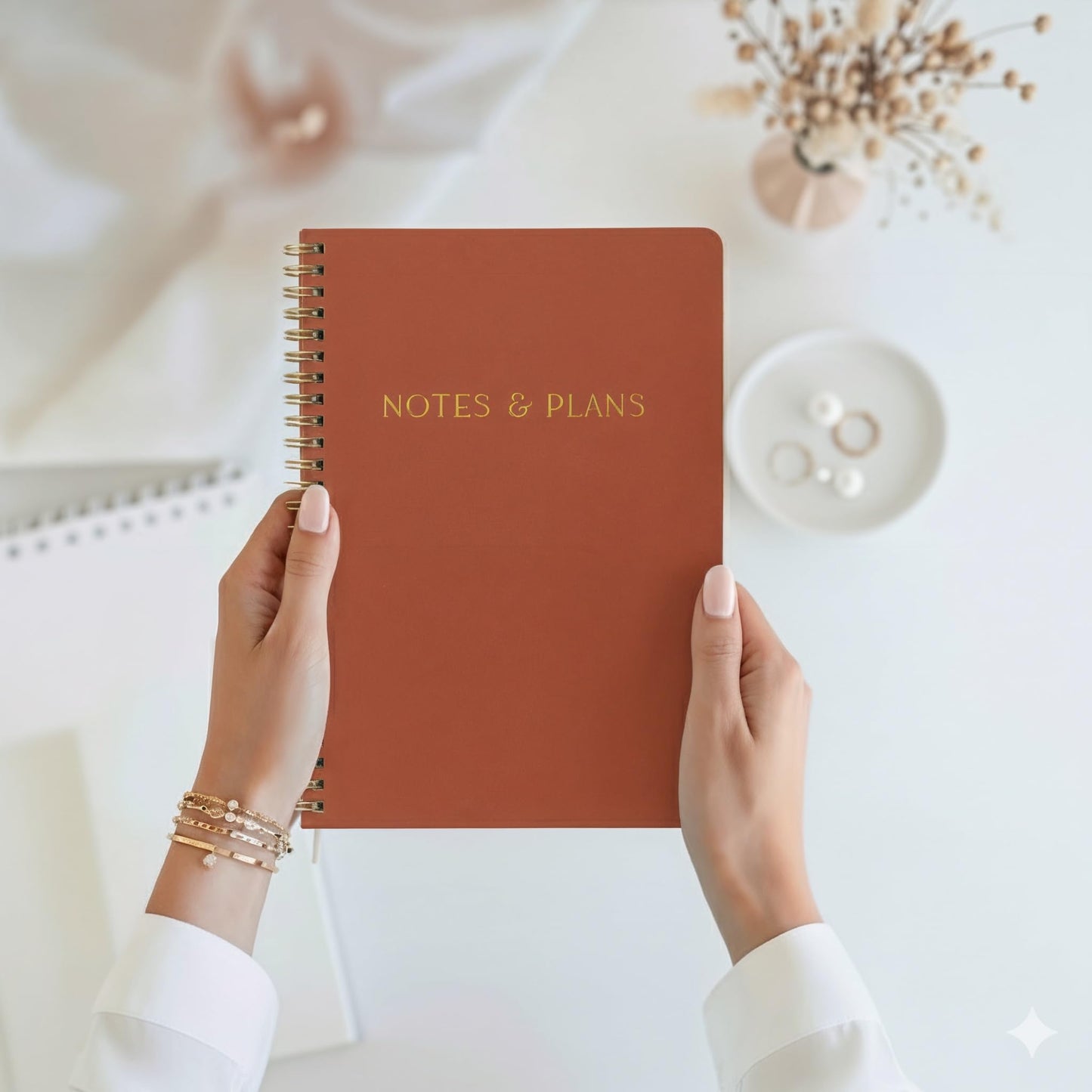 Beautiful Daily Planner And Notebook With Hourly Schedule - Aesthetic Spiral To do List Notepad to Easily Organize Your Tasks And Appointments - Stylish Book And School Or Office Supplies For Women