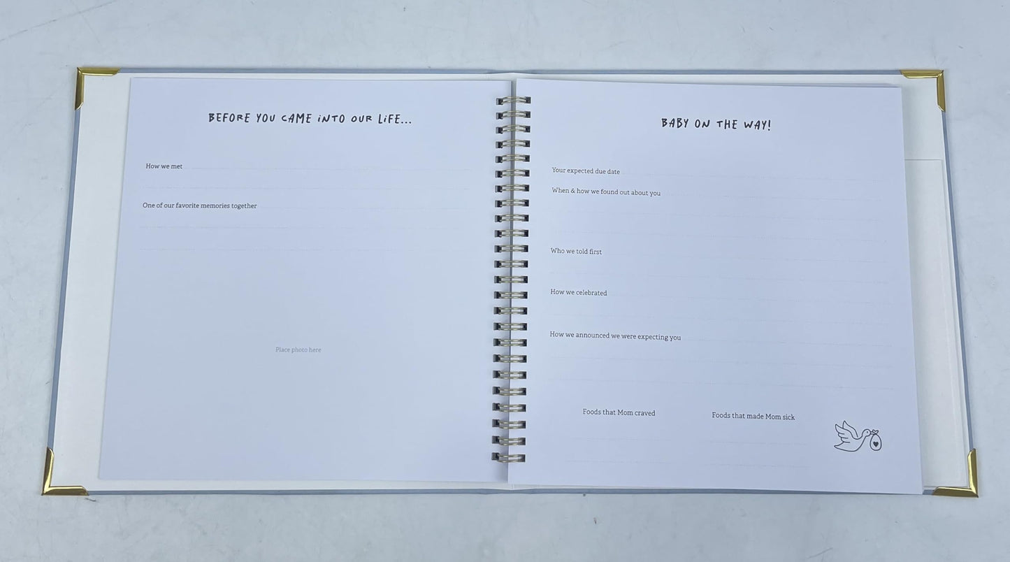 Keepsake Baby Memory Book for Boys and Girls - Timeless First 5 Year Baby Book - Neutral Journal Scrapbook or Photo Album - Record a Milestone for Every Event from Birth to Age 5