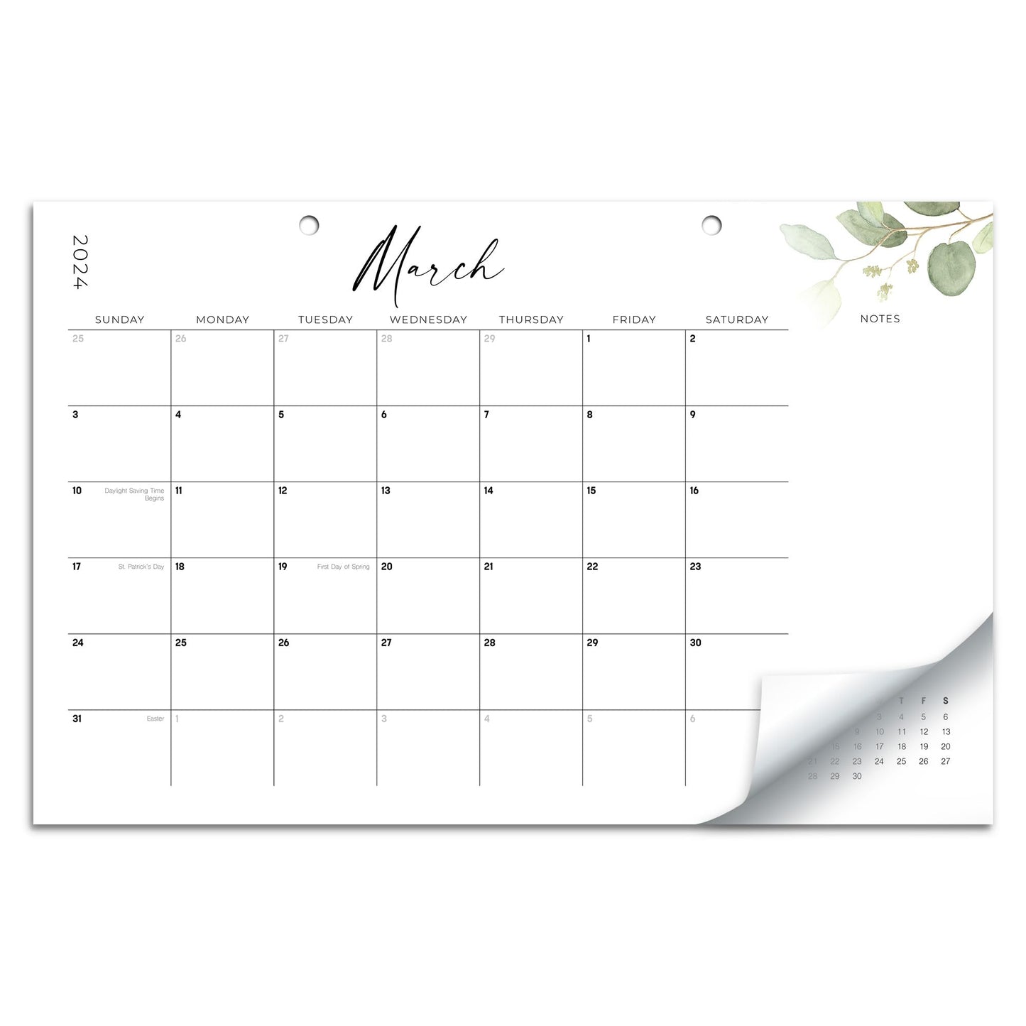 Aesthetic Greenery 2024 Desk Calendar - Runs From June 2023 Until December 2024-2023-2024 Desktop/Wall Calendar 17"x11" for Easy Organizing
