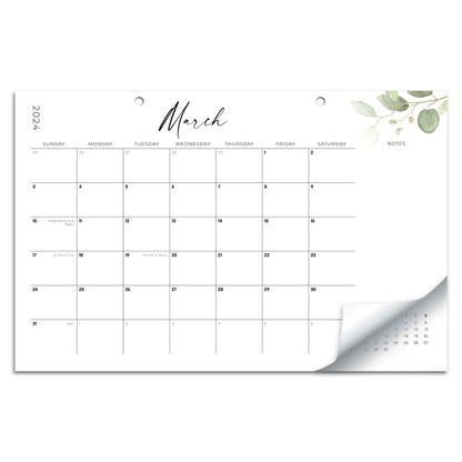 Aesthetic Greenery 2024 Desk Calendar - Runs From June 2023 Until December 2024-2023-2024 Desktop/Wall Calendar 17"x11" for Easy Organizing
