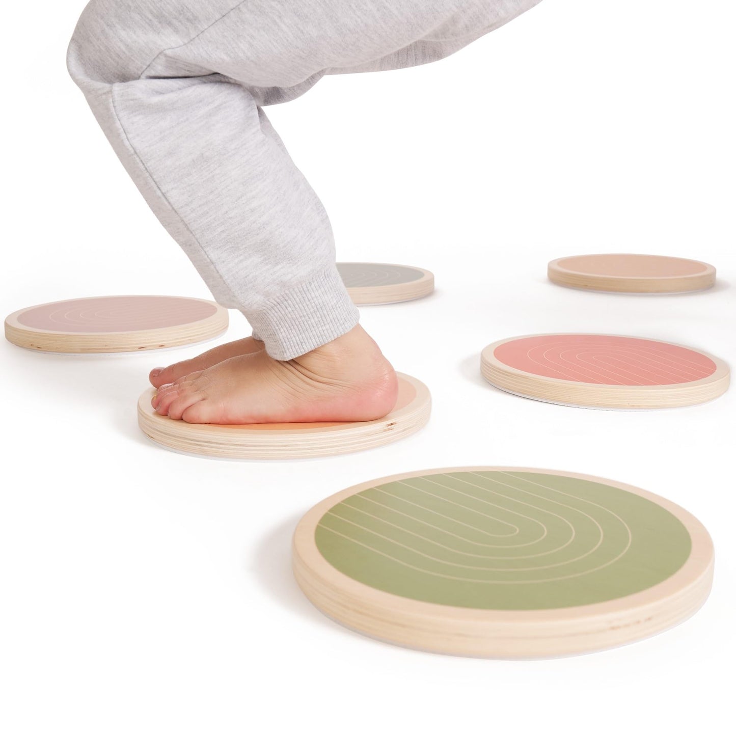 ZICOTO Fun Stepping Stones for Kids - Perfect Toddler Indoor/Outdoor Activity to Improve Balance and Coordination Skills - Safe Non-Slip Obstacle Course and Sensory Toy Set of 6 for Ages 1-3, 3-4