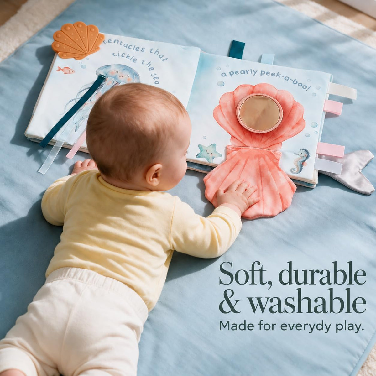 Soft Baby Book with Touch and Feel Pages - Cute Sensory Book for Babies