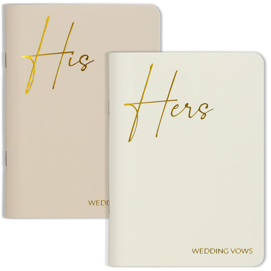 Elegant Vow Books With Gold Foil Lettering For Your Wedding - Perfectly Sized His and Hers Vow Books With Plenty Of Pages To Write Whatever is on Your Heart - A Beautiful Addition For The Wedding Day