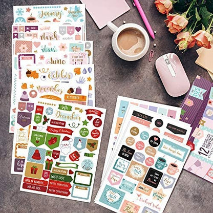 Aesthetic Monthly Planner Stickers - 1100+ Beautiful Design Accessories Enhance and Streamline Your Planner, Journal and Calendar