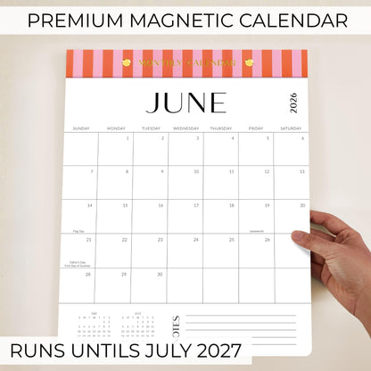 Aesthetic 2025-2026 Magnetic Vertical Calendar - Runs from January 2026 Until July 2026 - The Perfect Monthly Refrigerator Calendar With Minimal Designs for Easy Organizing